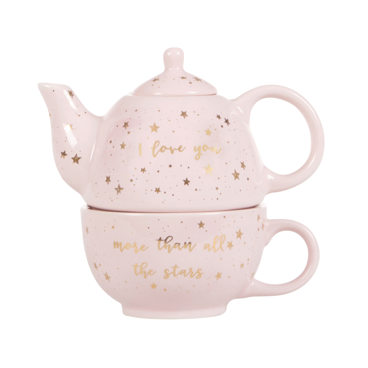 schuld nietig plakboek Sasse & Belle Tea for one pink stars