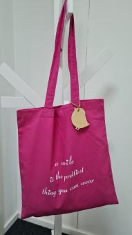 Katoenen tas fuchsia smile