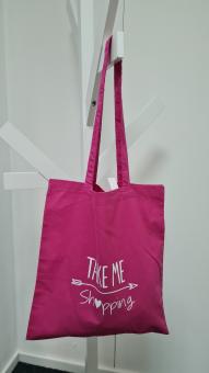 Katoenen tas fuchsia take me shopping