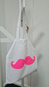 Tote Bag, canvas tas met snor